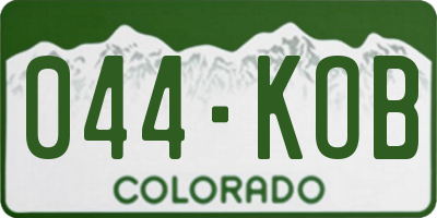 CO license plate 044KOB
