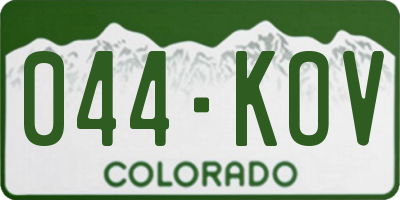 CO license plate 044KOV