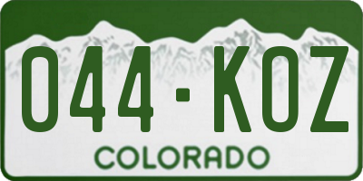 CO license plate 044KOZ