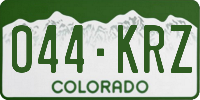 CO license plate 044KRZ