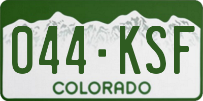 CO license plate 044KSF