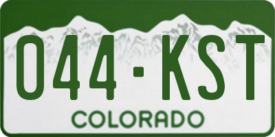 CO license plate 044KST