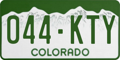 CO license plate 044KTY
