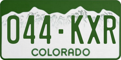 CO license plate 044KXR