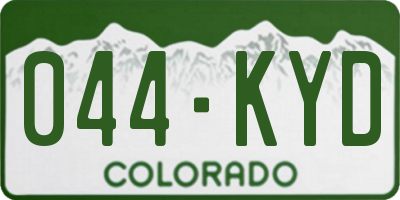 CO license plate 044KYD