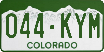 CO license plate 044KYM