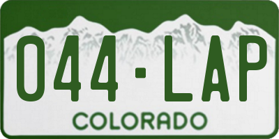 CO license plate 044LAP