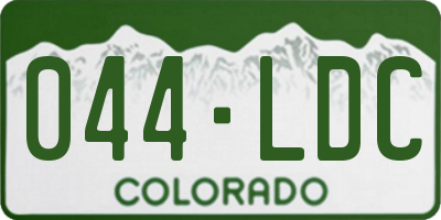 CO license plate 044LDC