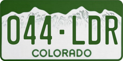 CO license plate 044LDR