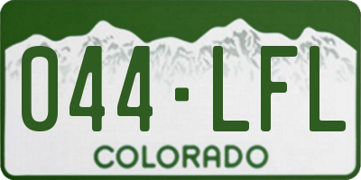 CO license plate 044LFL