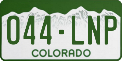 CO license plate 044LNP