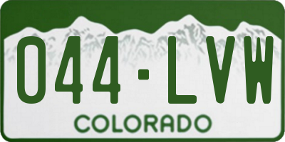 CO license plate 044LVW