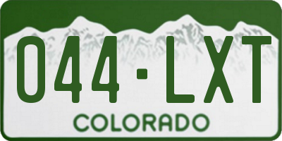 CO license plate 044LXT