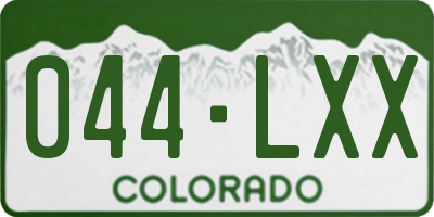 CO license plate 044LXX