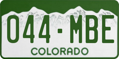 CO license plate 044MBE