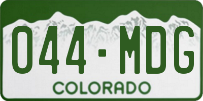 CO license plate 044MDG