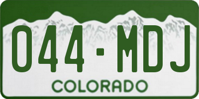 CO license plate 044MDJ