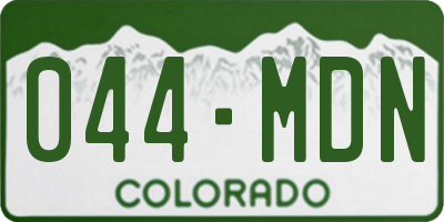 CO license plate 044MDN