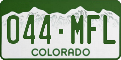 CO license plate 044MFL