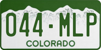 CO license plate 044MLP