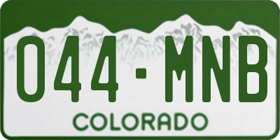CO license plate 044MNB