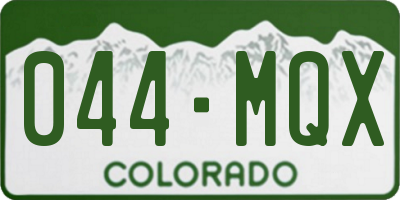 CO license plate 044MQX