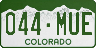 CO license plate 044MUE