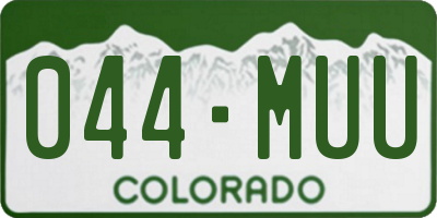 CO license plate 044MUU