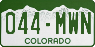 CO license plate 044MWN