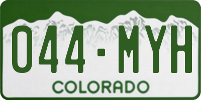 CO license plate 044MYH