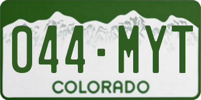 CO license plate 044MYT