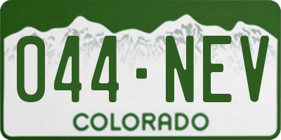 CO license plate 044NEV
