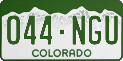 CO license plate 044NGU