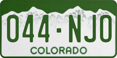 CO license plate 044NJO