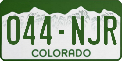 CO license plate 044NJR