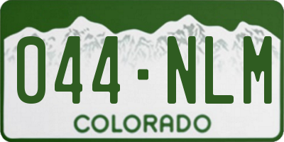 CO license plate 044NLM