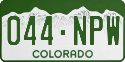 CO license plate 044NPW