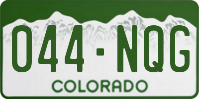 CO license plate 044NQG
