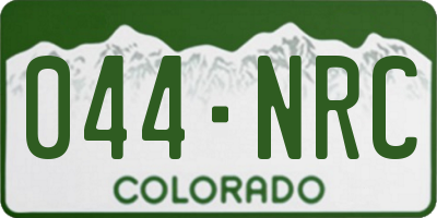 CO license plate 044NRC