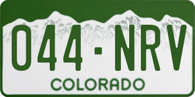 CO license plate 044NRV