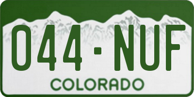 CO license plate 044NUF