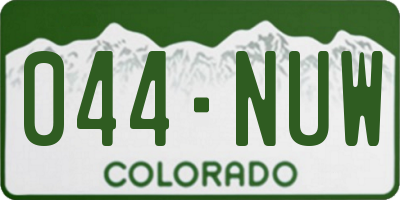 CO license plate 044NUW