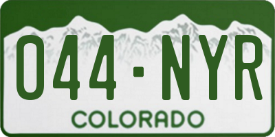 CO license plate 044NYR