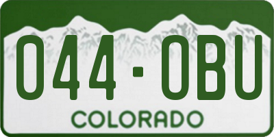 CO license plate 044OBU