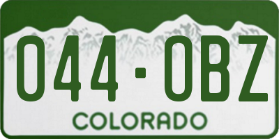 CO license plate 044OBZ