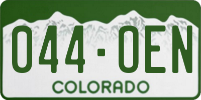 CO license plate 044OEN