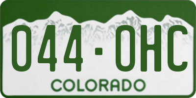 CO license plate 044OHC