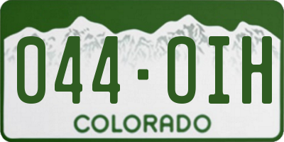 CO license plate 044OIH