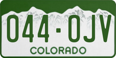 CO license plate 044OJV