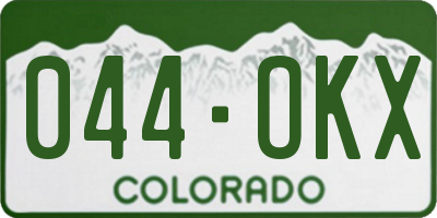 CO license plate 044OKX